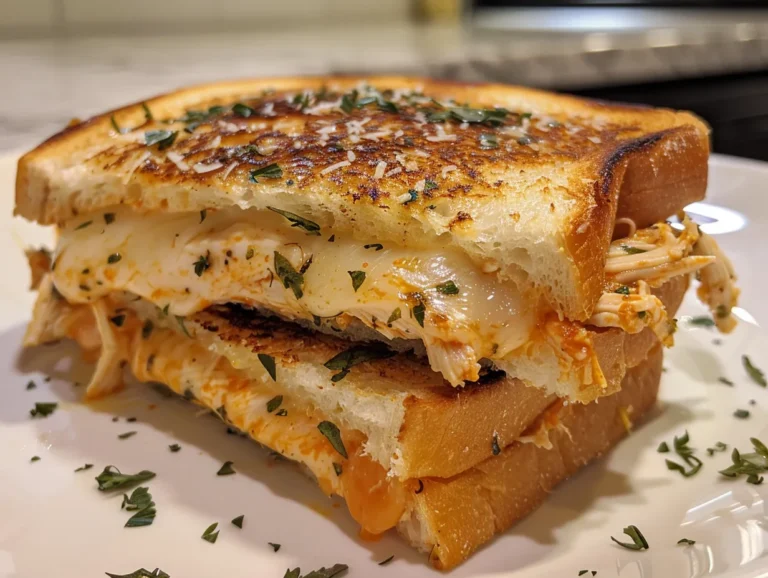 A Delicious Chicken Parmesan Grilled Cheese Sandwich