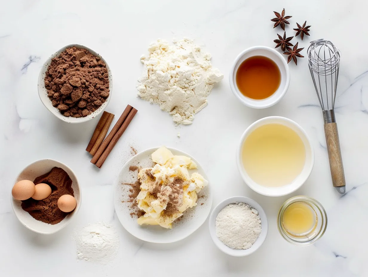 Ingredients for making Apple Cinnamon Sheet Cake