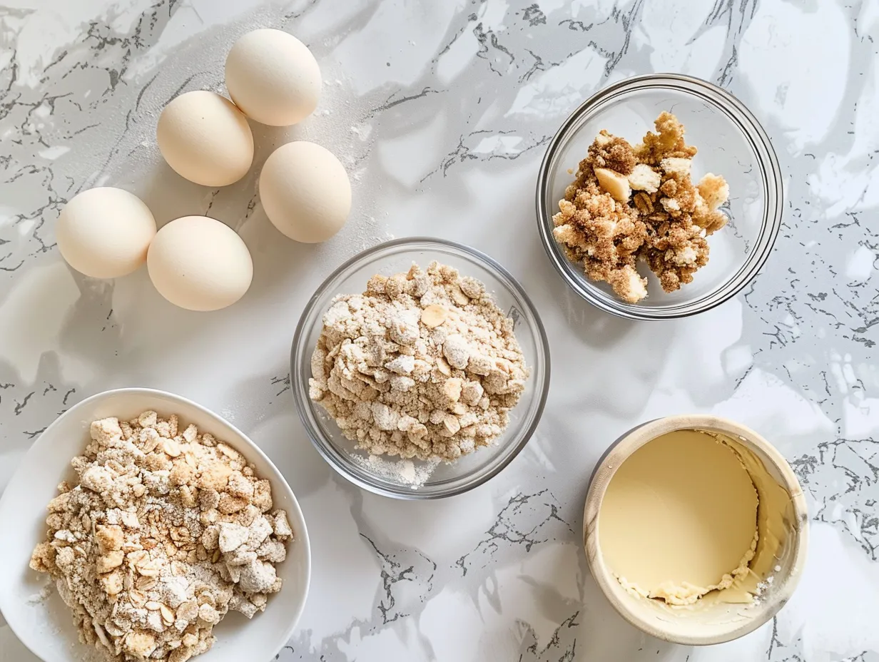 Ingredients for making Apple Crisp Cheesecake
