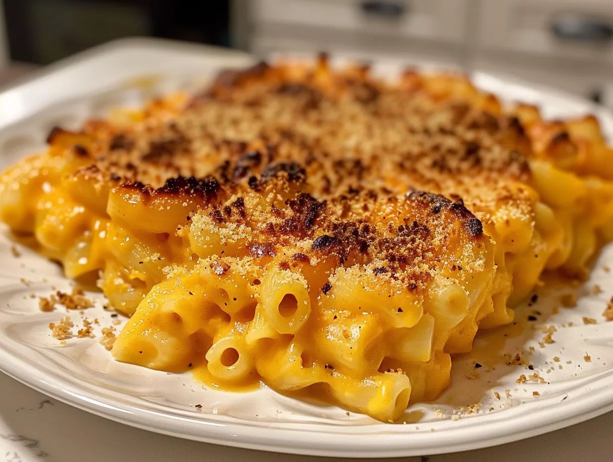 A bowl of Butternut Squash Mac and Cheese
