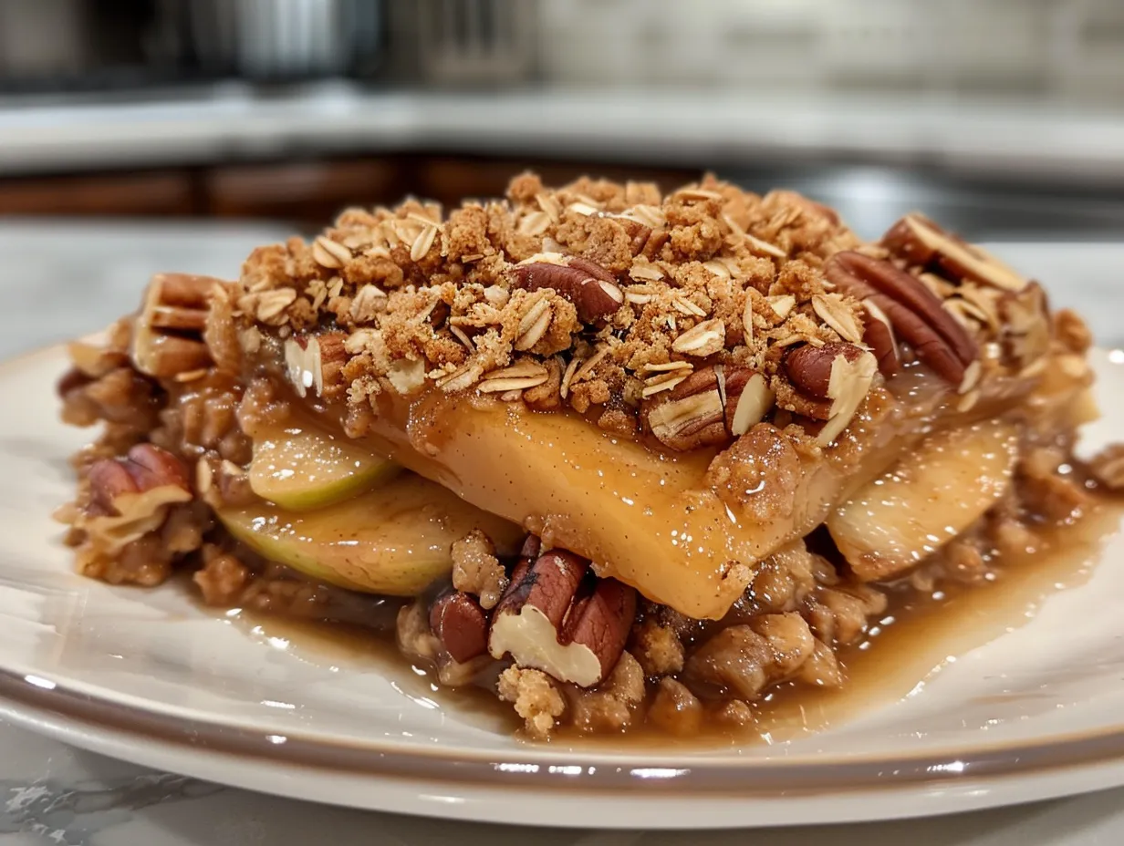 Delicious Apple Crisp with Decadent Brown Sugar Pecan Topping