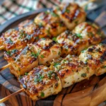 Delicious Garlic Parmesan Chicken Skewers Ready to Eat