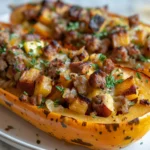 Delicious Sausage and Apple Stuffed Honeynut Squash