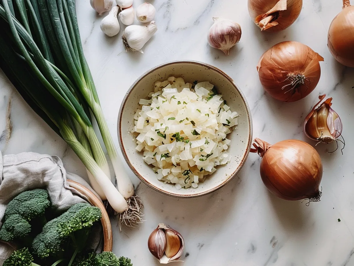 Ingredients for making French Onion Pasta recipe