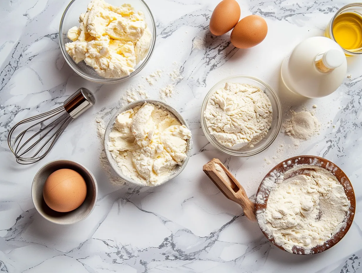 Ingredients needed to make fresh Strawberry Danish with Cream Cheese