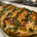 Fresh Pesto Chicken Skillet on Wooden Surface