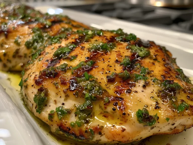 Fresh Pesto Chicken Skillet on Wooden Surface