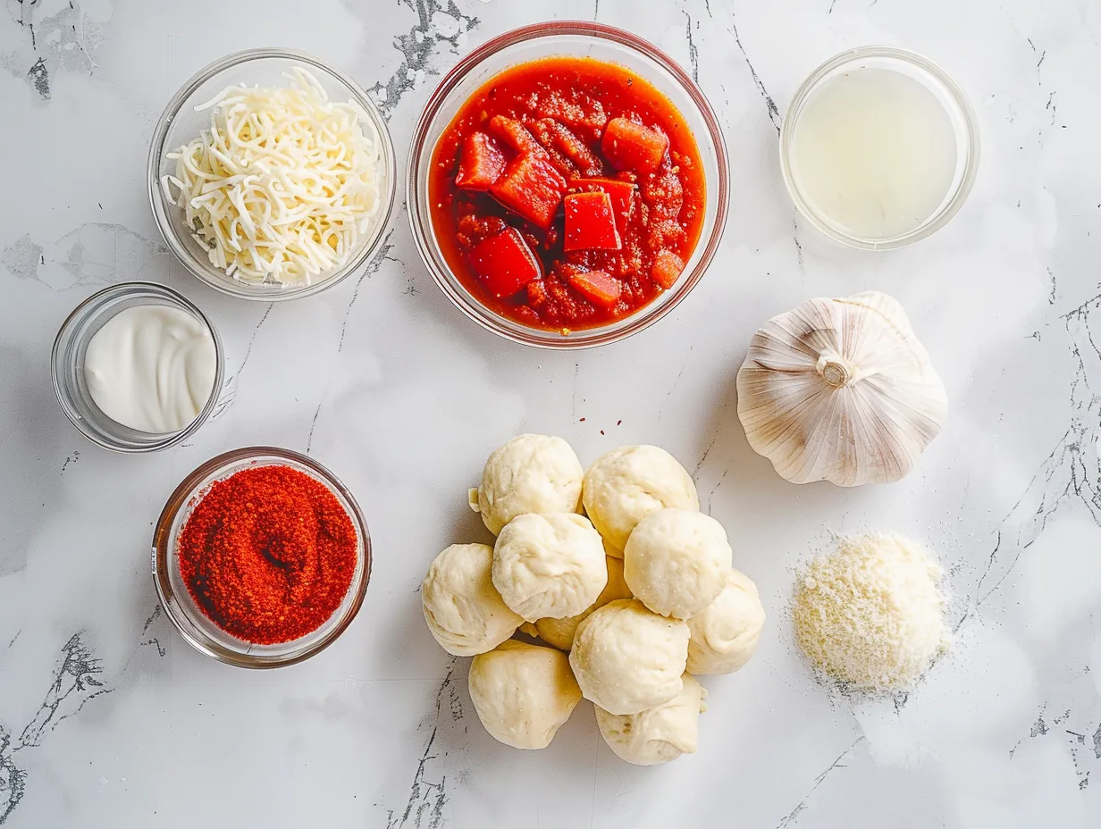 Ingredients for making crispy air fryer pizza rolls