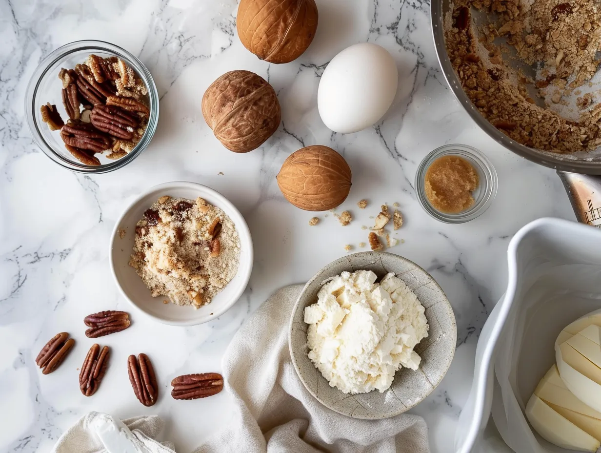 Ingredients needed to make Apple Crisp with Decadent Brown Sugar Pecan