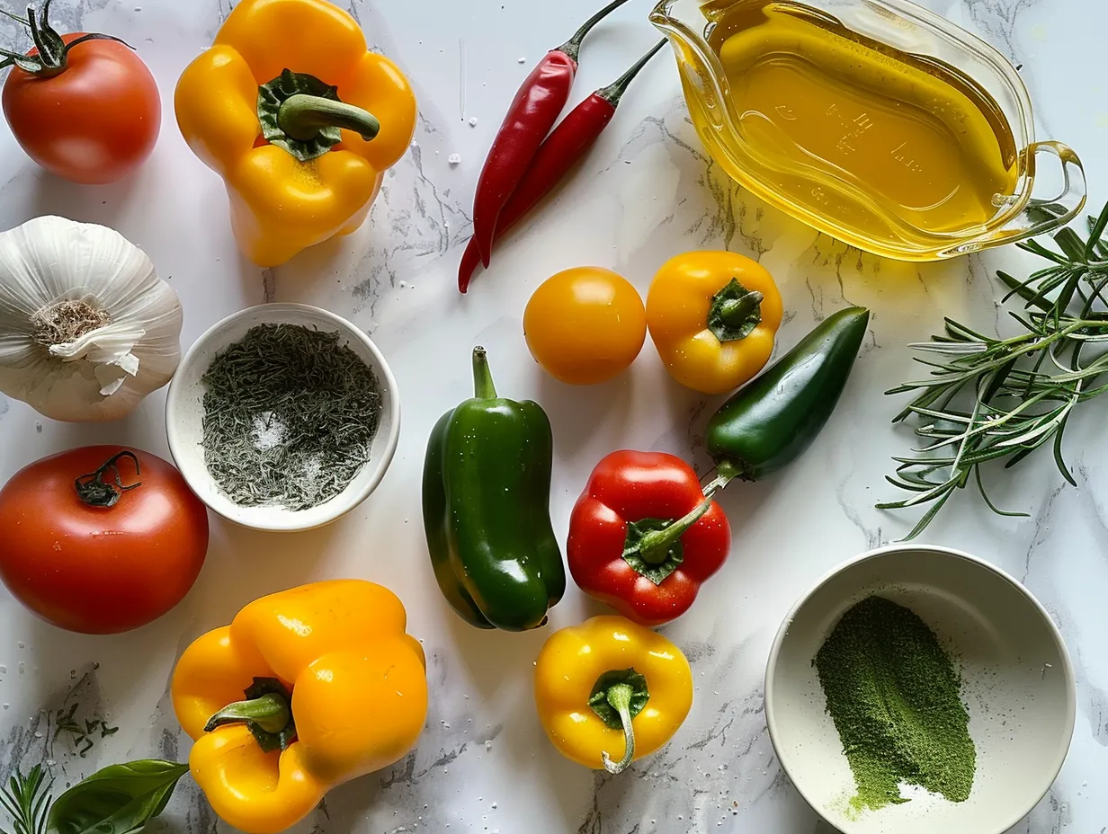 Ingredients for Jalapeno Popper Soup including bacon, jalapenos, cheese, and spices