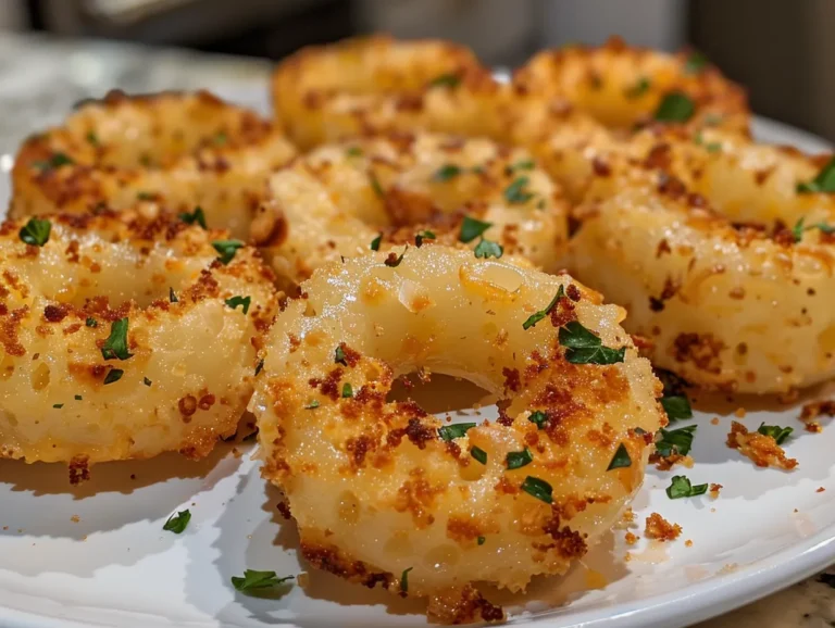 Mac and Cheese Stuffed Onion Rings Display