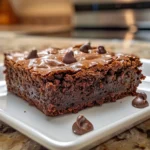 Plate of Fudgy Triple Chocolate Brownies