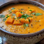 Bowl of Curried Sweet Potato and Apple Soup