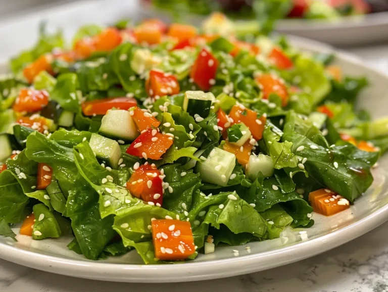 Bowl of Vibrant Asian Sesame Lettuce Salad