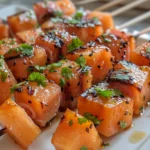 Cantaloupe Prosciutto Skewers on a Platter