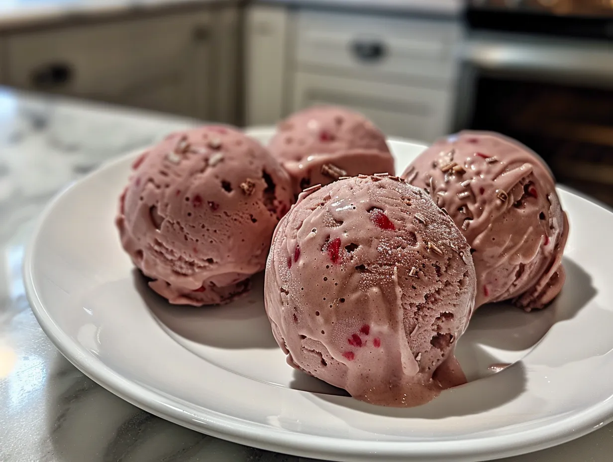 Chocolate Strawberry Frozen Yogurt Bites served on a plate