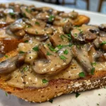 Creamy Mushroom Toast on Rustic Bread