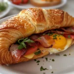 Delicious Croissant Breakfast Sandwich