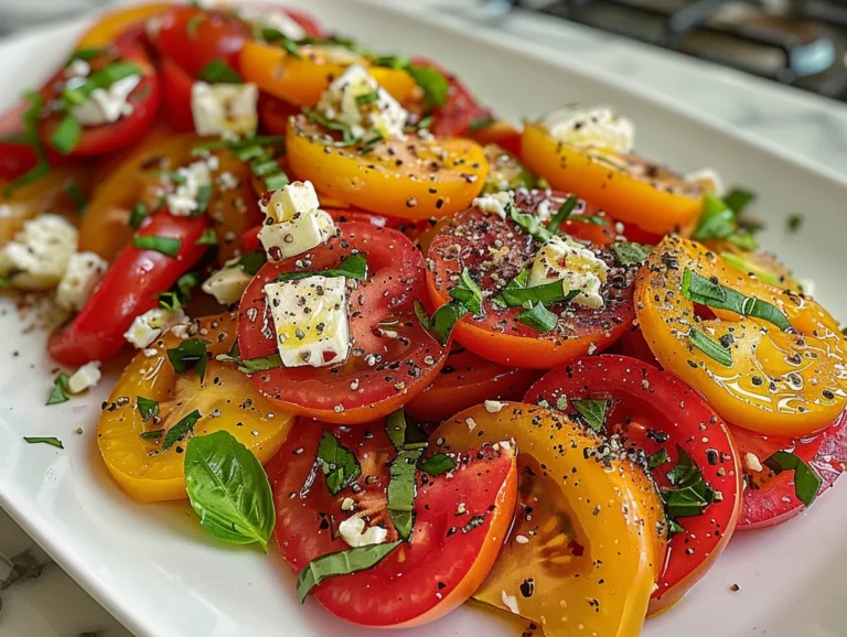 Delicious Heirloom Tomato Feta Salad