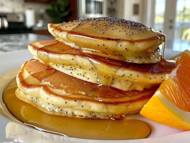 Delicious Lemon Poppy Seed Pancakes Stack