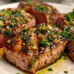 Delicious Seared Tuna Steaks with Garlic Herb Butter