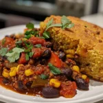 Delicious Vegetarian Chili with Cornbread