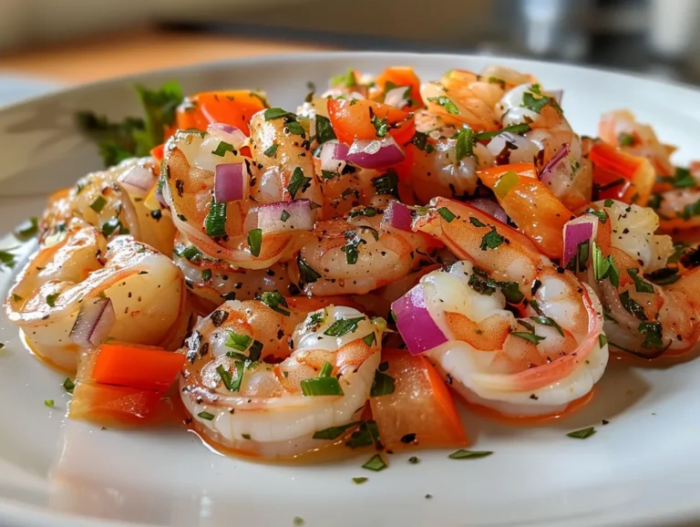 Fresh Peruvian Shrimp Ceviche Dish