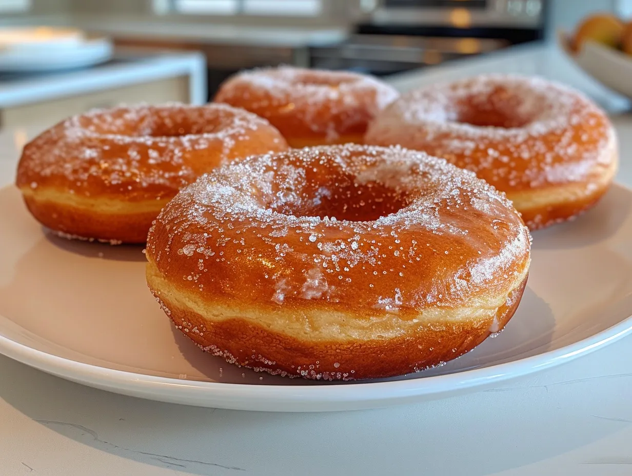Freshly baked and glazed pumpkin spice donuts.