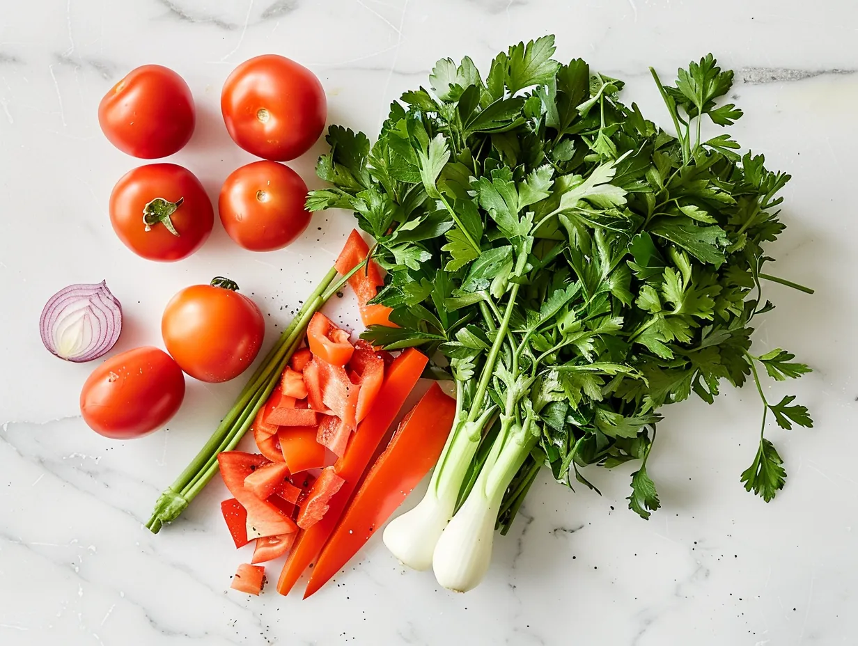 Fresh ingredients for making delicious veggie wraps