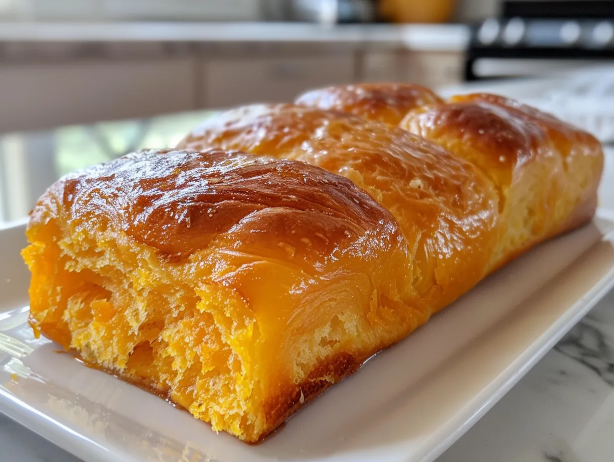 A batch of freshly baked, golden brown sweet potato rolls cooling on a wire rack.