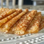 Freshly Made Oatmeal Crepes Stack