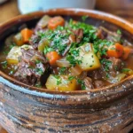Hearty Guinness Beef Stew in a Rustic Bowl