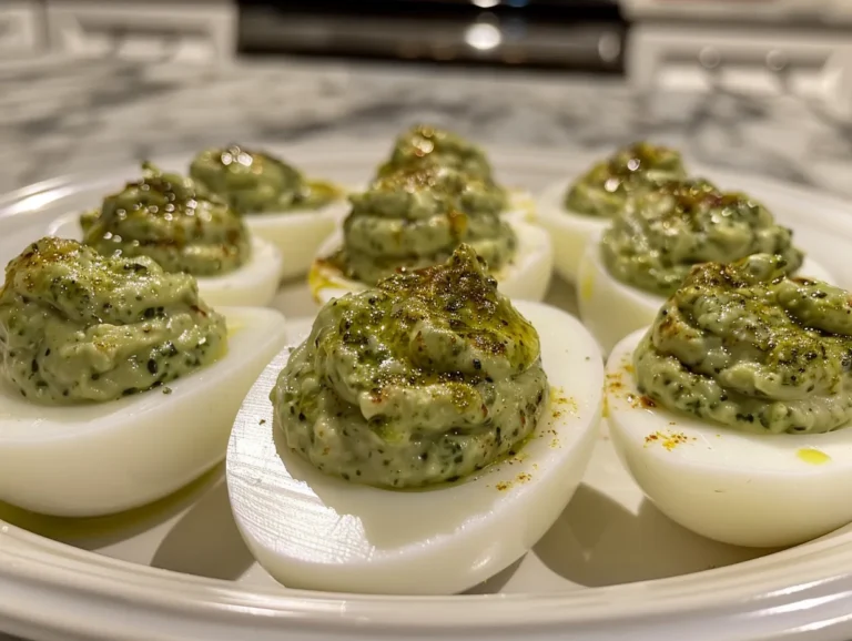 Pesto Deviled Eggs Appetizer