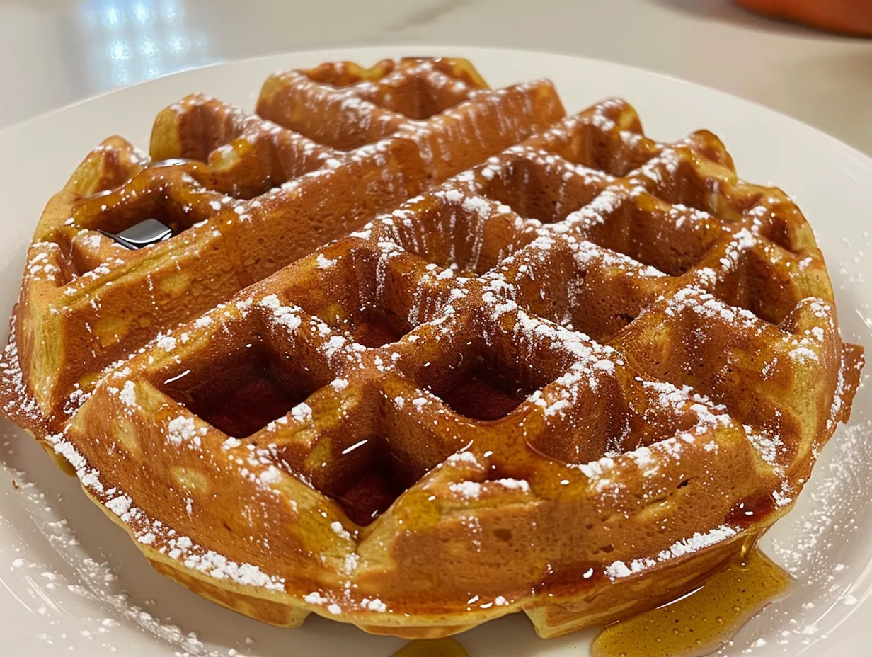A stack of delicious homemade Pumpkin Spice Waffles