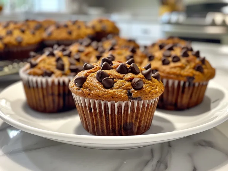 Warm Gluten Free Pumpkin Chocolate Chip Muffins