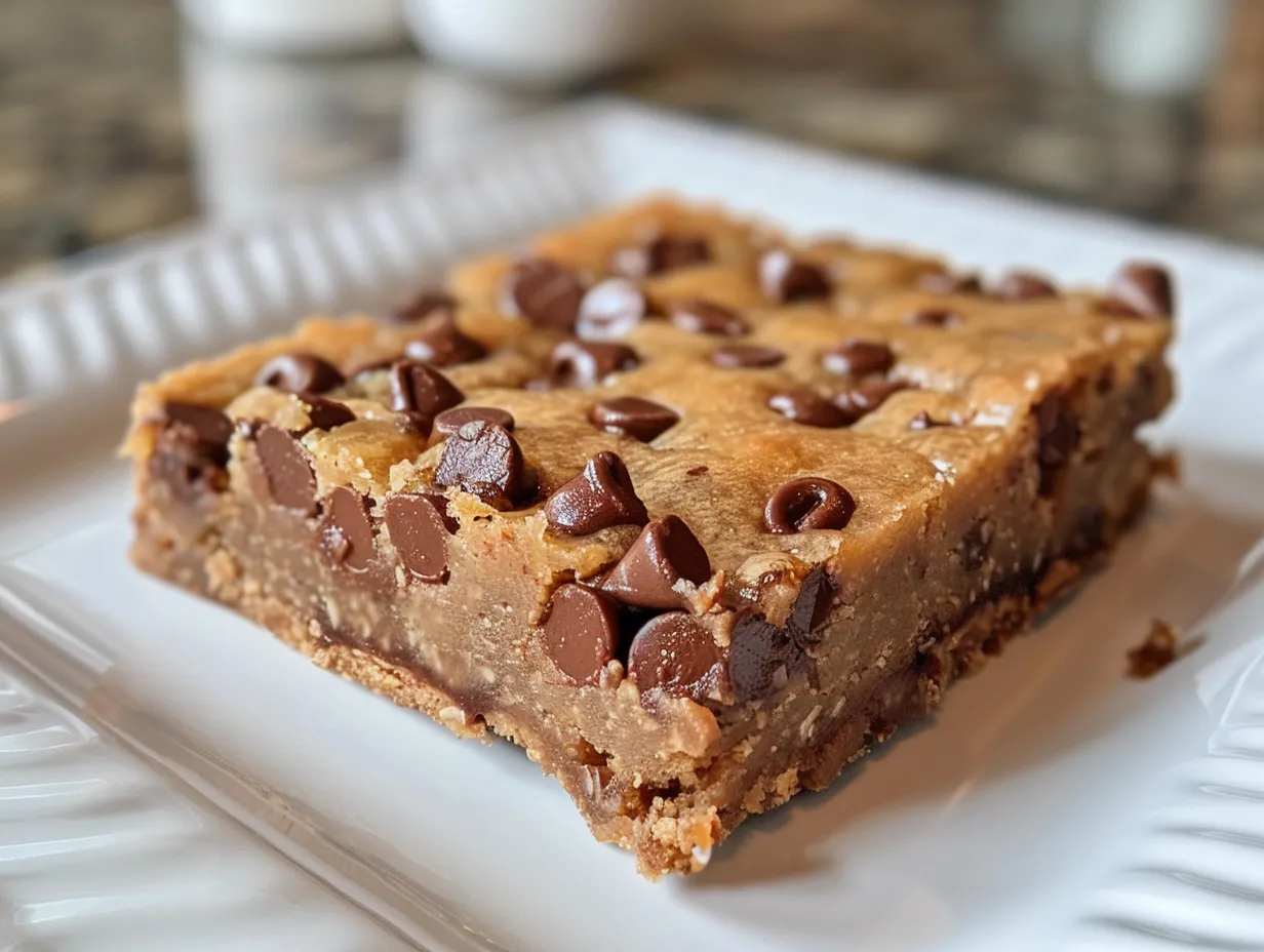 A stack of irresistible cookie dough bars cut into squares