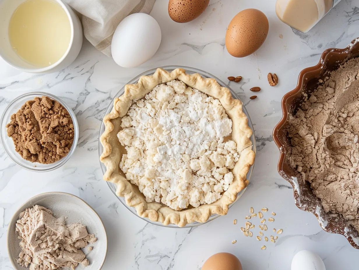 Ingredients for making Apple Butter Pie with Cinnamon Oat Topping