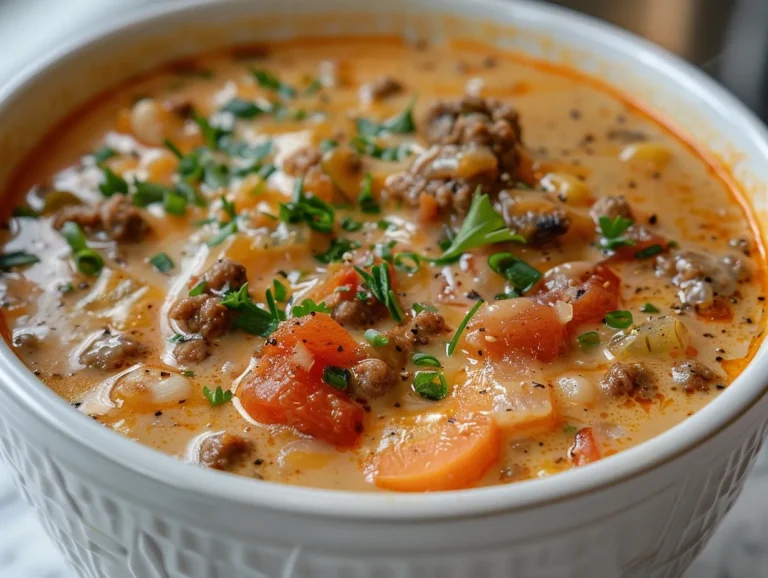 Bowl of Cheeseburger Soup