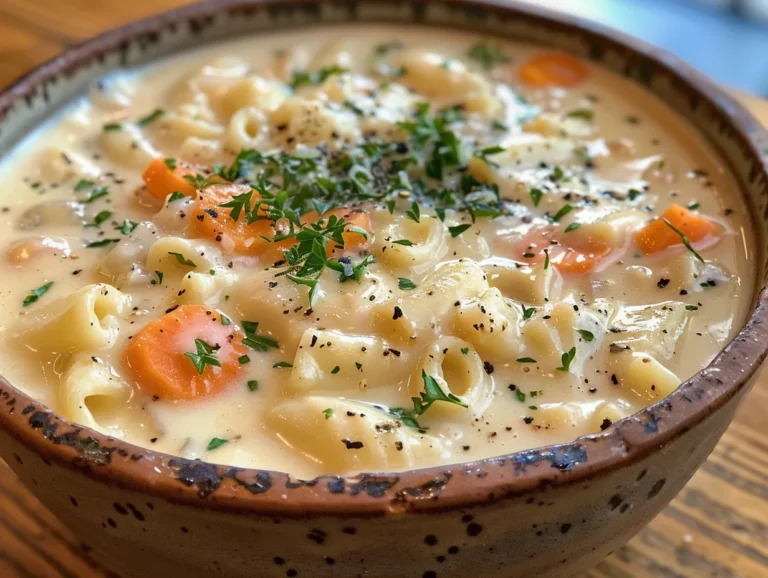 Bowl of Creamy Pasta Soup