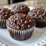 Chocolate Zucchini Muffins Freshly Baked
