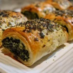 Close-up of Vegan Spinach Rolls