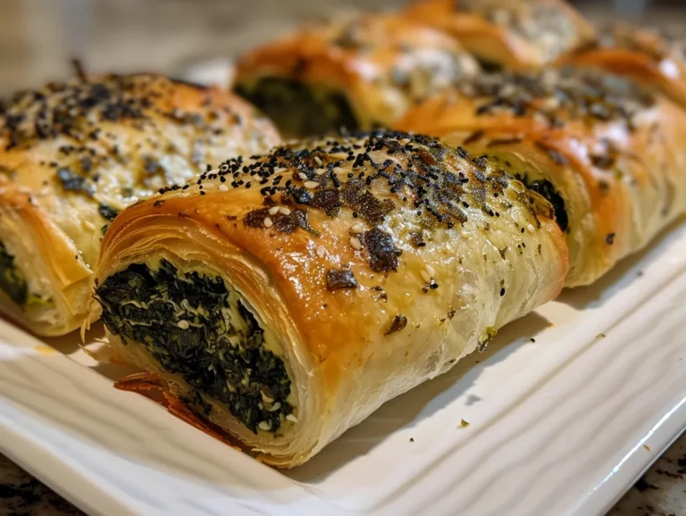 Close-up of Vegan Spinach Rolls
