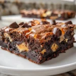 Delicious Loaded Cream Cheese Halloween Brownies on a Spooky Plate