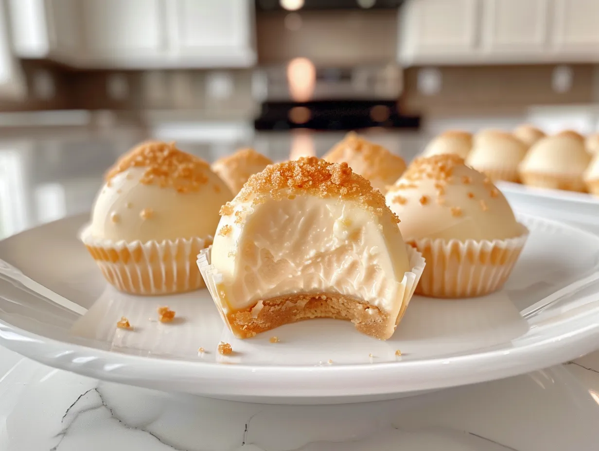 Delicious pumpkin cheesecake truffles with various toppings, arranged on a plate.