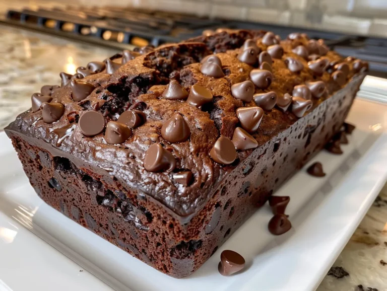 Double Chocolate Banana Bread - First Slice