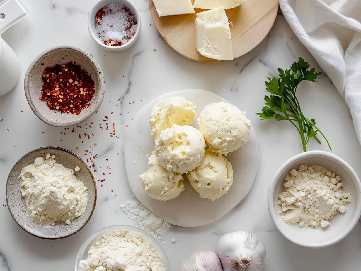 Fresh ingredients like cream cheese, cheddar, bacon, and jalapenos for making a Jalapeno Popper Cheese Ball