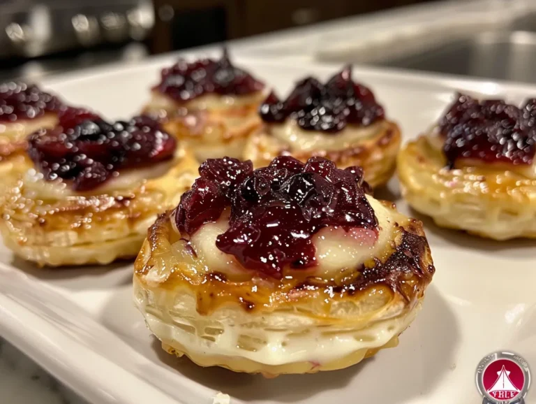 Golden Cranberry Brie Bites on Display