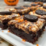 Halloween Swirl Oreo Cream Cheese Brownies Display