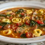 Homemade Sausage and Tortellini Soup