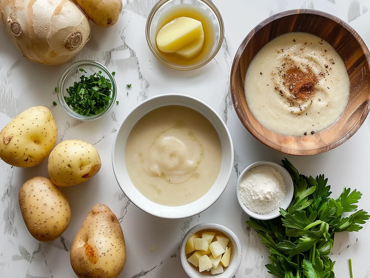 Ingredients for making Copycat Paneras Potato Soup Recipe